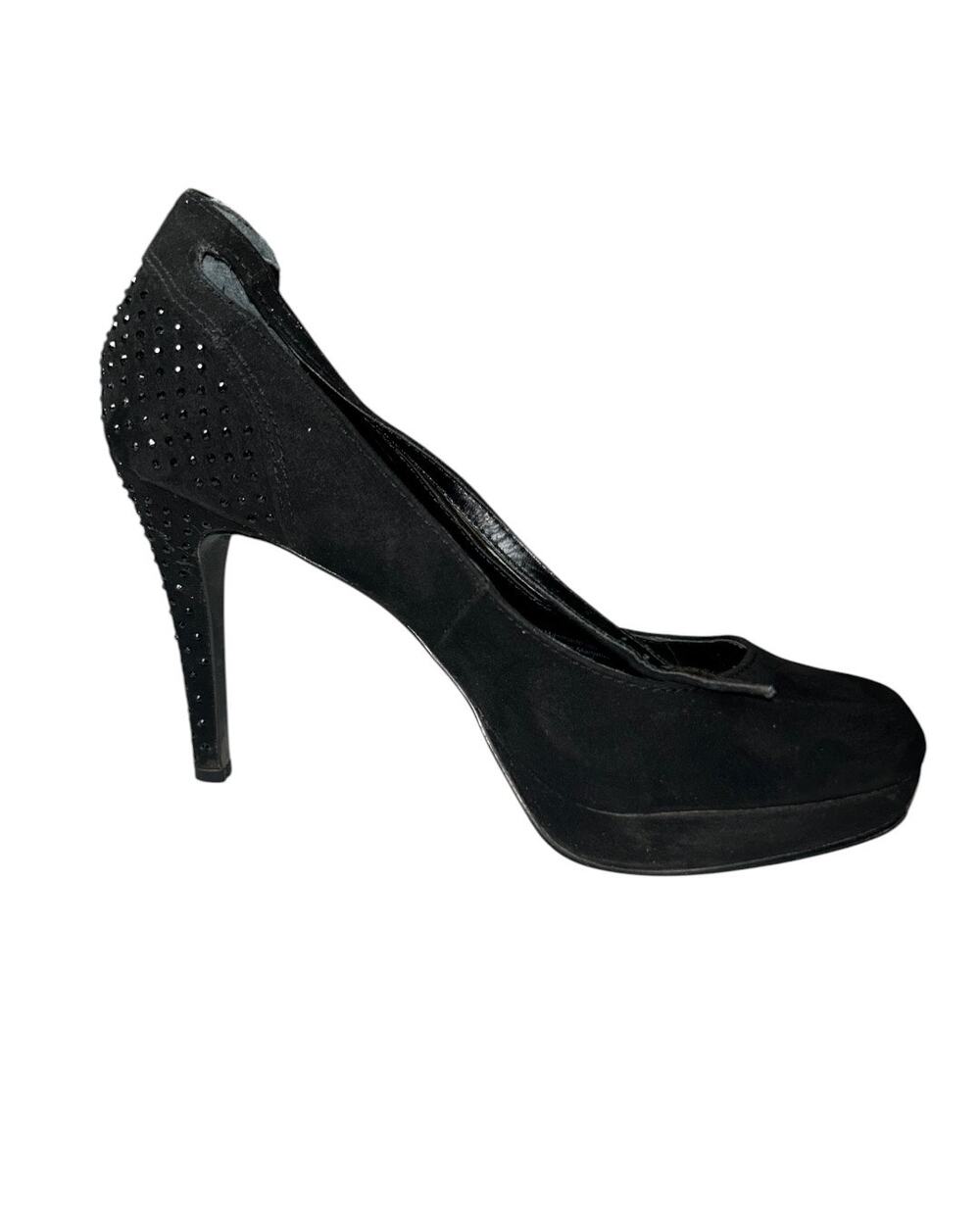 Style & Co Black Rhinestone Platform Pumps Ankle Strap Stiletto Heels Women 8.5M